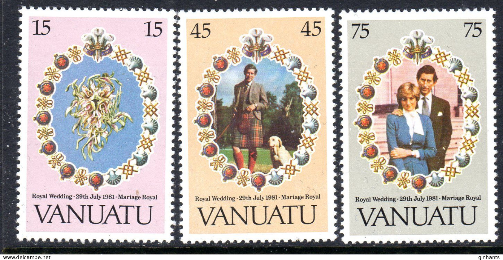 VANUATU - 1981 ROYAL WEDDING SET (3V) FINE MNH ** SG 315-317 - Vanuatu (1980-...)