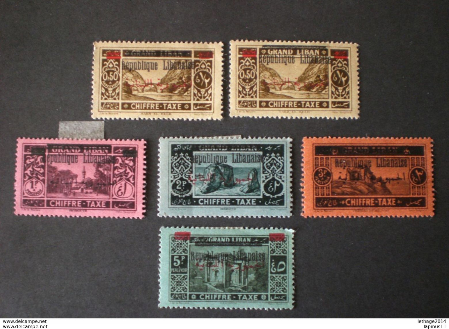 STAMPS GRAND LIBAN LEBANON 1928 TAXE OVERPRINTED MHL - Lebanon