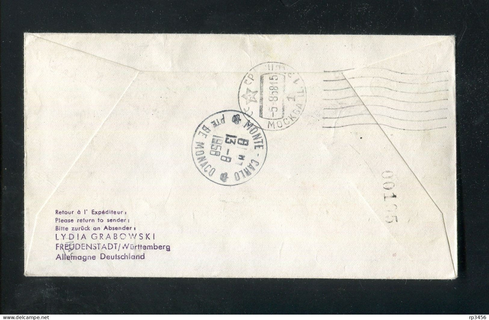 "MONACO" 1958, Zuleitungsbrief Per Einschreiben Zu AIR FRANCE-Erstflug "Paris-Moscou" (R1186) - Telephone