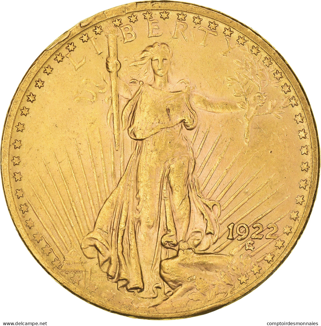 Monnaie, États-Unis, Saint-Gaudens, $20, Double Eagle, 1922, U.S. Mint - 20$ - Double Eagles - 1907-1933: Saint-Gaudens