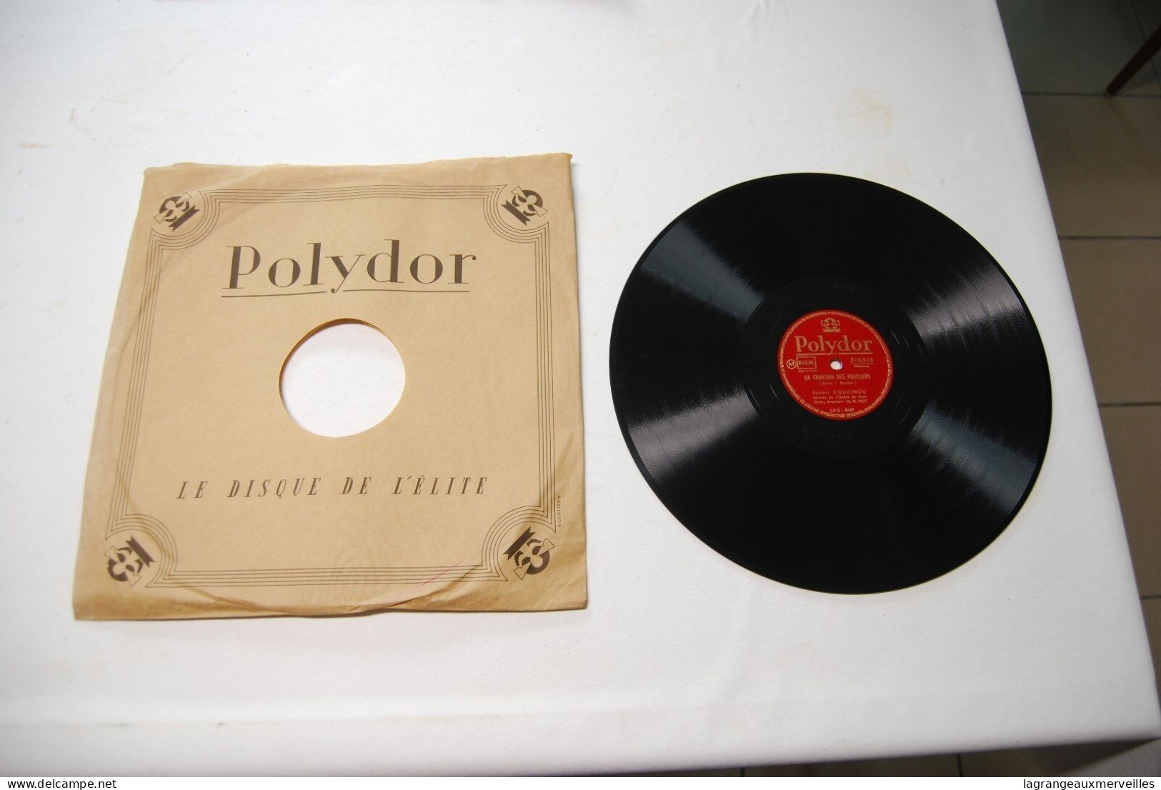 Di2 - Disque Gramophone - COUZINOU - Le Chant Des Peupliers - Polydor - 78 T - Disques Pour Gramophone