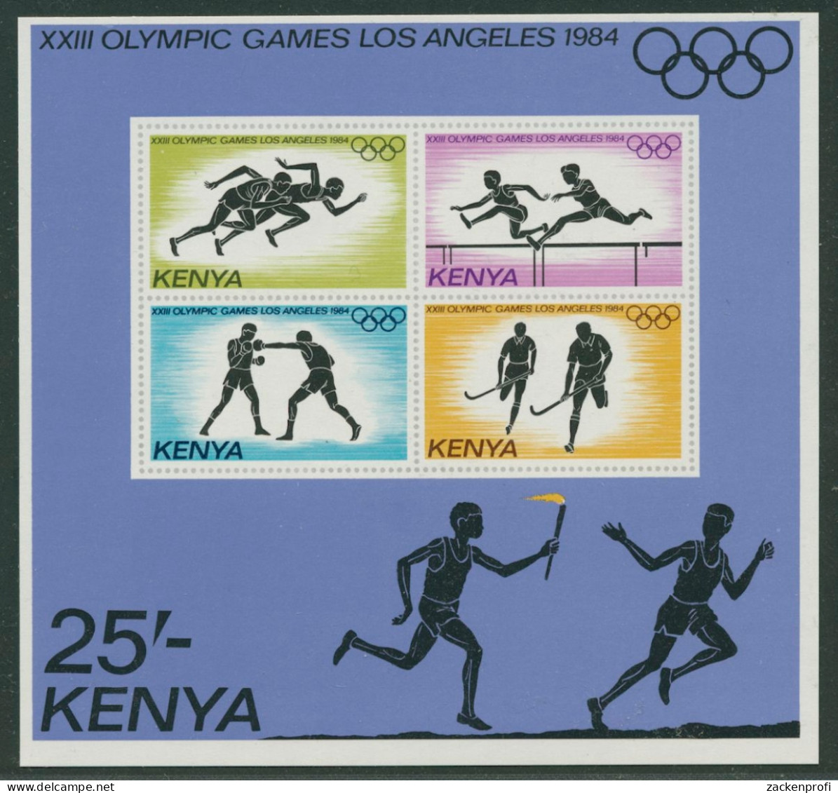 Kenia 1984 Olympiade Los Angeles Block 23 Postfrisch (G20252) - Kenya (1963-...)