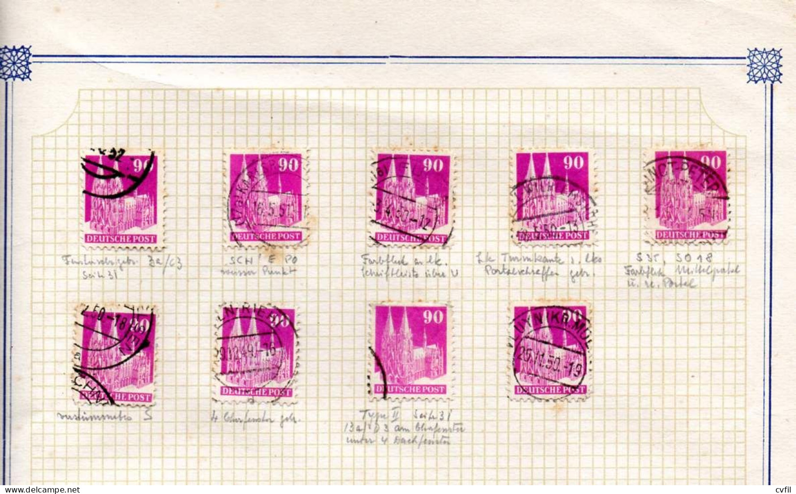 GERMANY AAS Zone 1948. Selection Of Varieties Of The Bauten Series. 108 Used Stamps. - Used