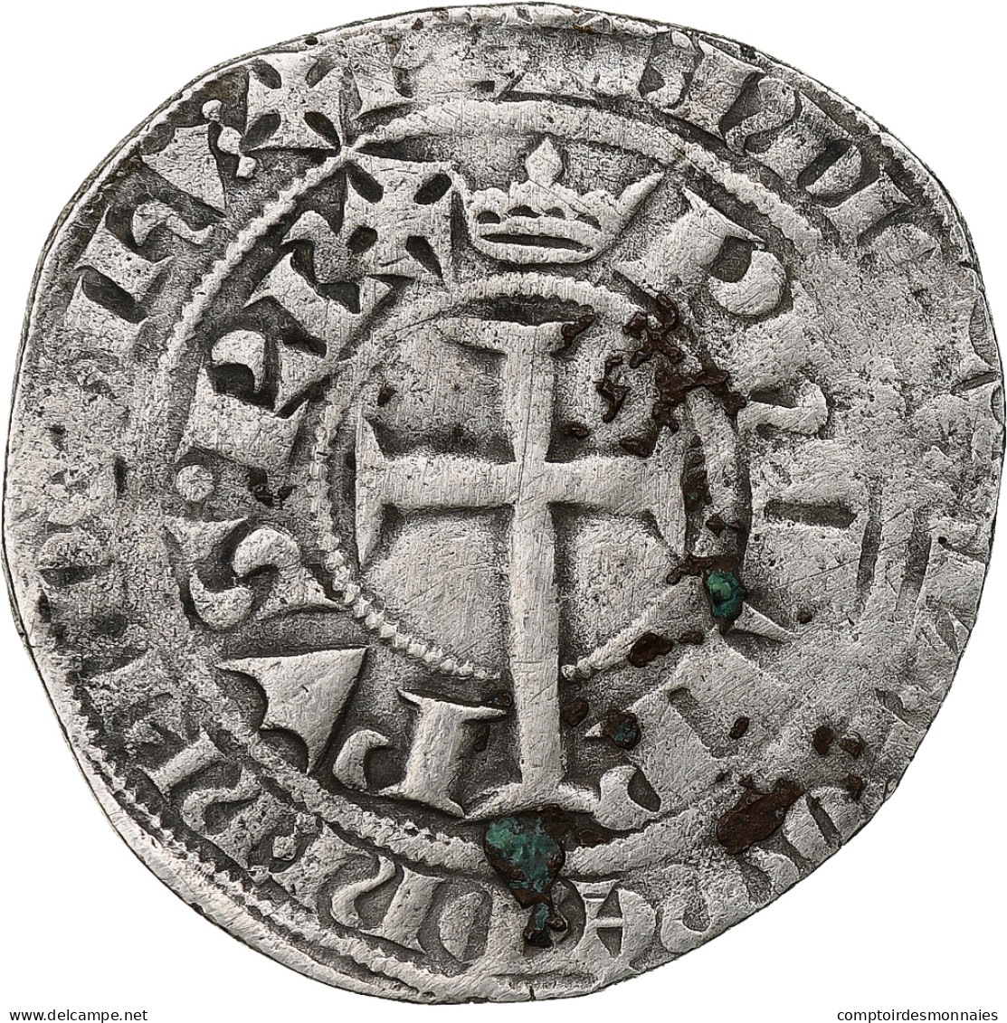 France, Philippe VI, Gros à La Queue, 1348-1350, Billon, TB+, Duplessy:265 - 1328-1350 Filips VI