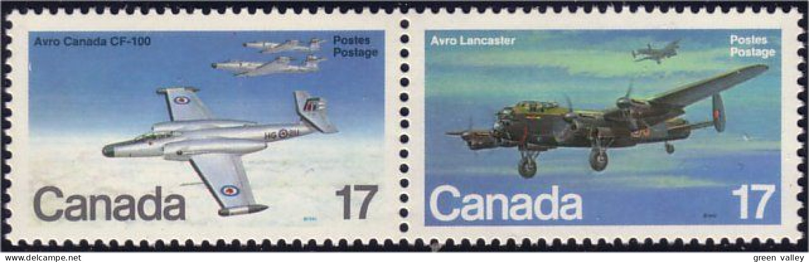 (C08-74aa) Canada Avro CF-100 Avro Lancaster Se-tenant MNH ** Neuf SC - Ungebraucht