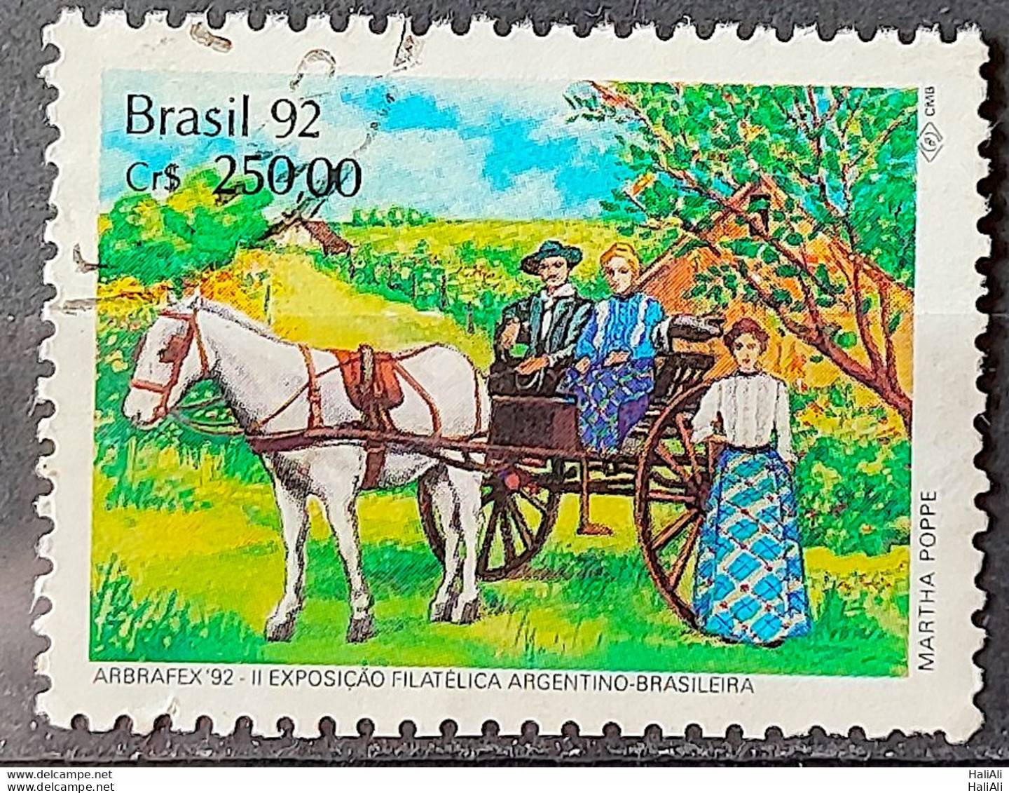 C 1779 Brazil Stamp Arbrafex Argentina Costumes Gauchos Horse Carrete Barrow 1992 Circulated 5 - Gebraucht