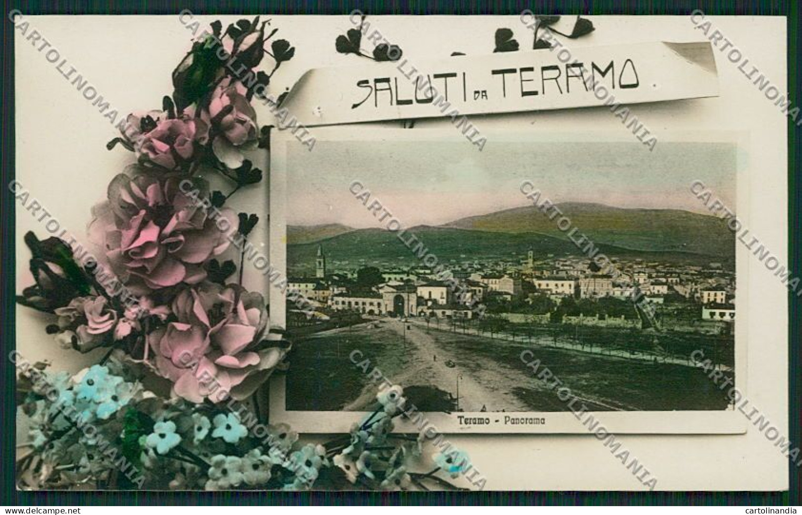 Teramo Città Saluti Da Foto Cartolina QQ4216 - Teramo