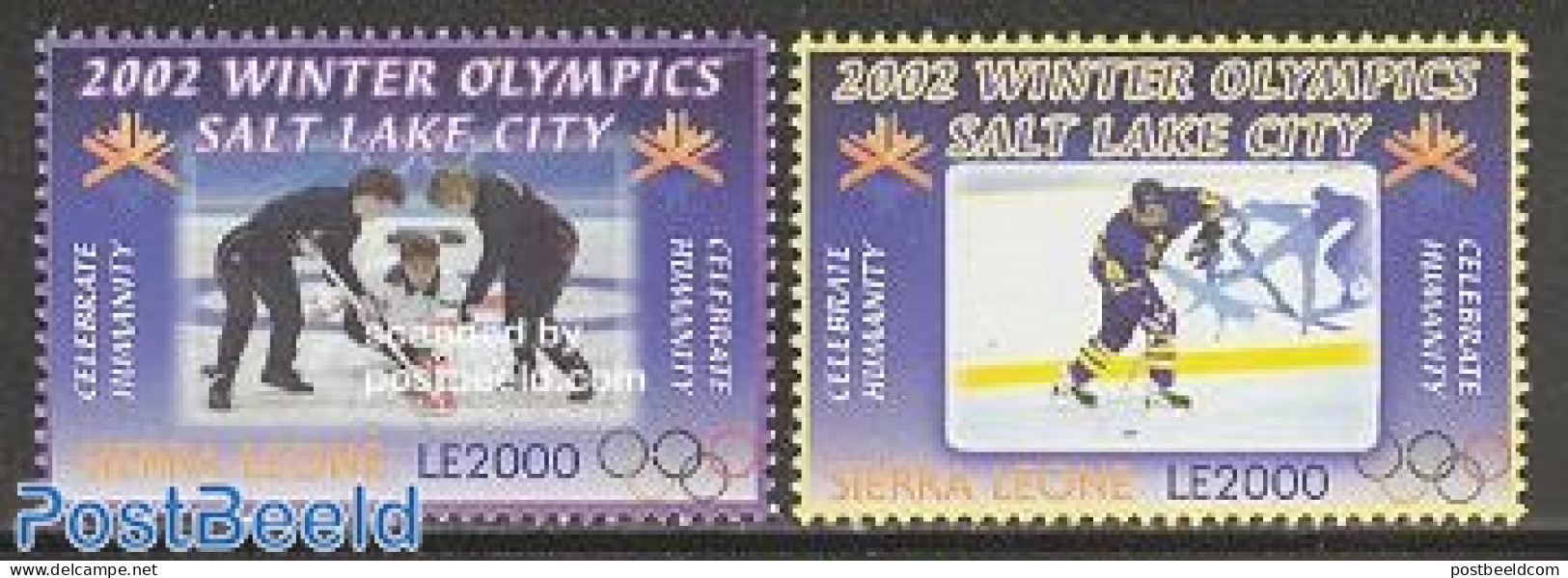 Sierra Leone 2002 Salt Lake City Winter Olympics 2v, Mint NH, Sport - Ice Hockey - Olympic Winter Games - Hockey (su Ghiaccio)