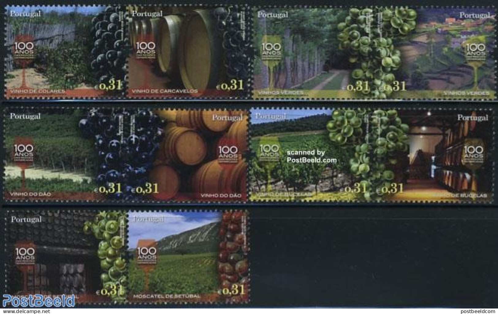 Portugal 2008 Wine 10v (5x[:]), Mint NH, Nature - Various - Fruit - Wine & Winery - Agriculture - Ongebruikt