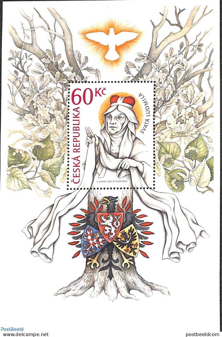 Czech Republic 2021 Holy Ludmilla S/s, Mint NH, Religion - Religion - Autres & Non Classés