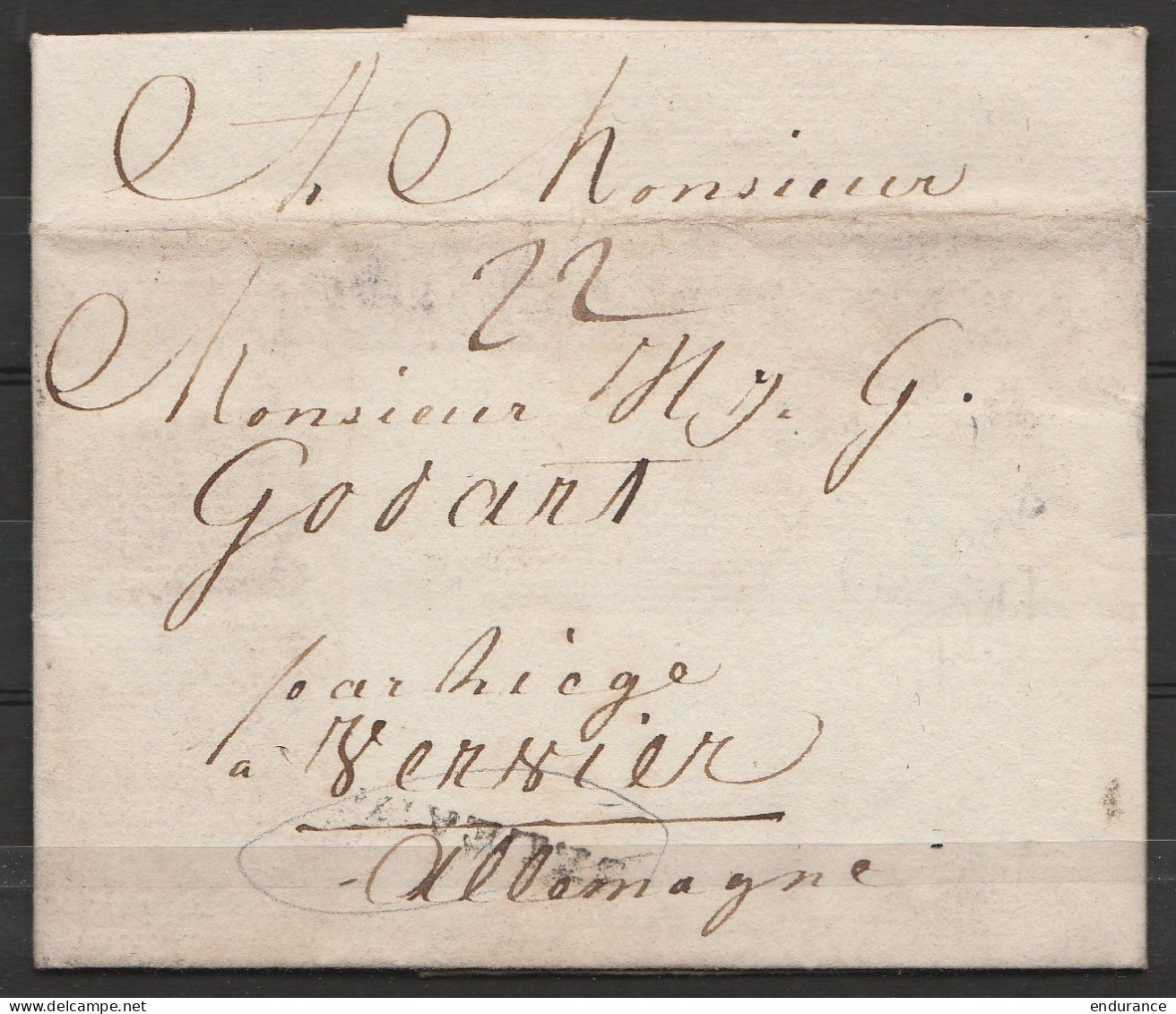 L. Datée 6 Juin 1791 De ORLEANS Pour VERVIERS Par Liège - Griffe "ORLEANS" - 1790-1794 (Oostenrijkse Revolutie En Franse Inval)