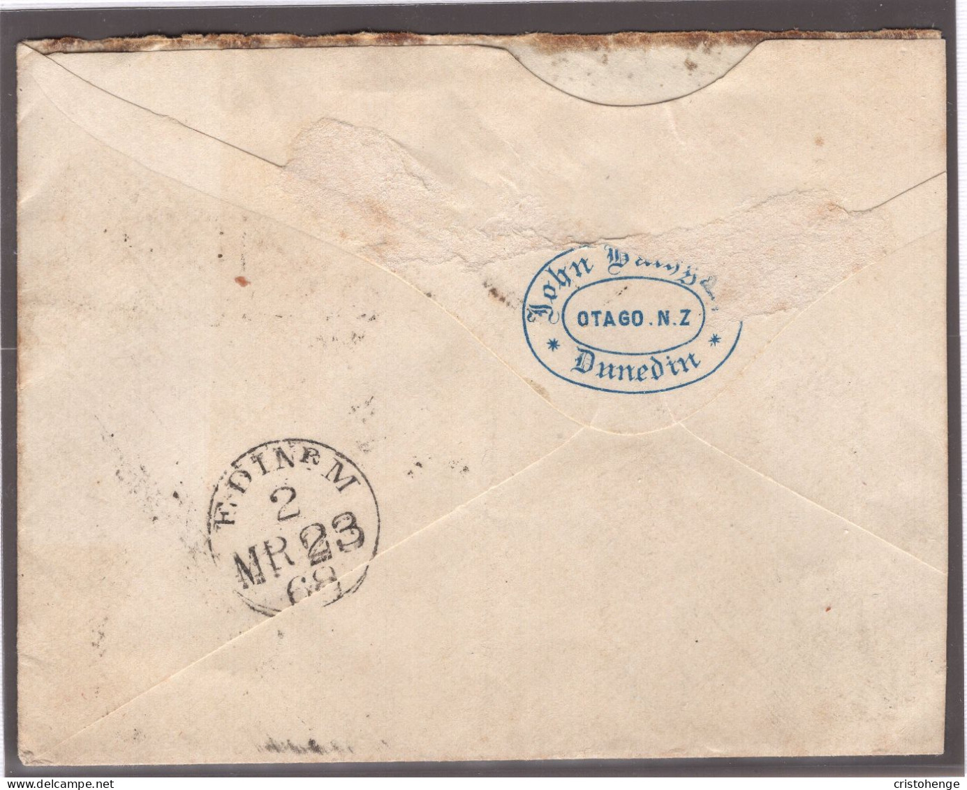 New Zealand 1867 10d Rate FFQ Chalon Cover Via Marseilles To Scotland - Briefe U. Dokumente