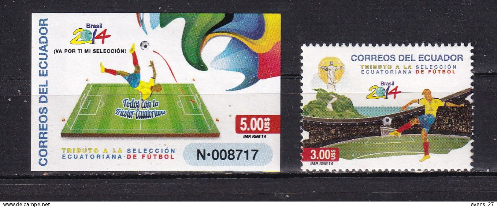 ECUADOR-2014-SOCCER WORLD CUP BRAZIL 2014-MNH - 2014 – Brésil