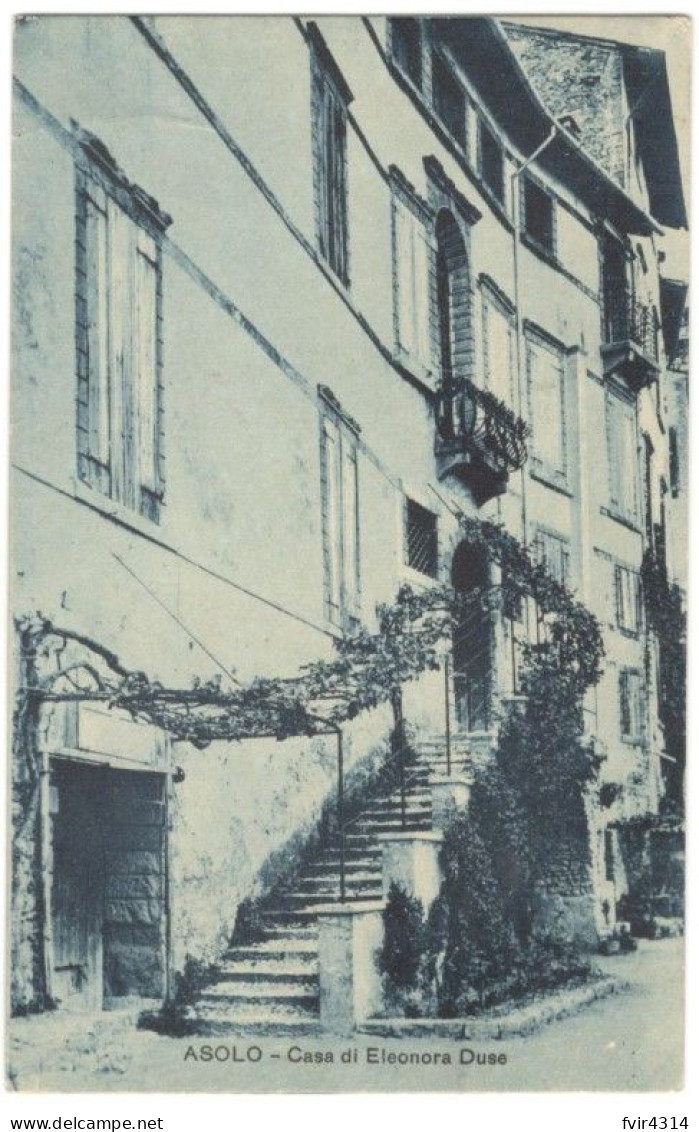 Bellissima Cartolina Di ASOLO Treviso Casa Di Eleonora Duse Non Viaggiata - Treviso