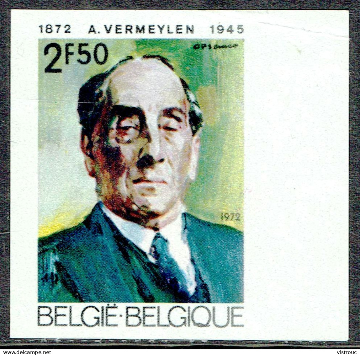 COB 1620 - ND B. De F.-  Cote: 10 € - August VERMEYLEN, Docteur En Philosophie Et Lettres - 1972. - 1961-1980