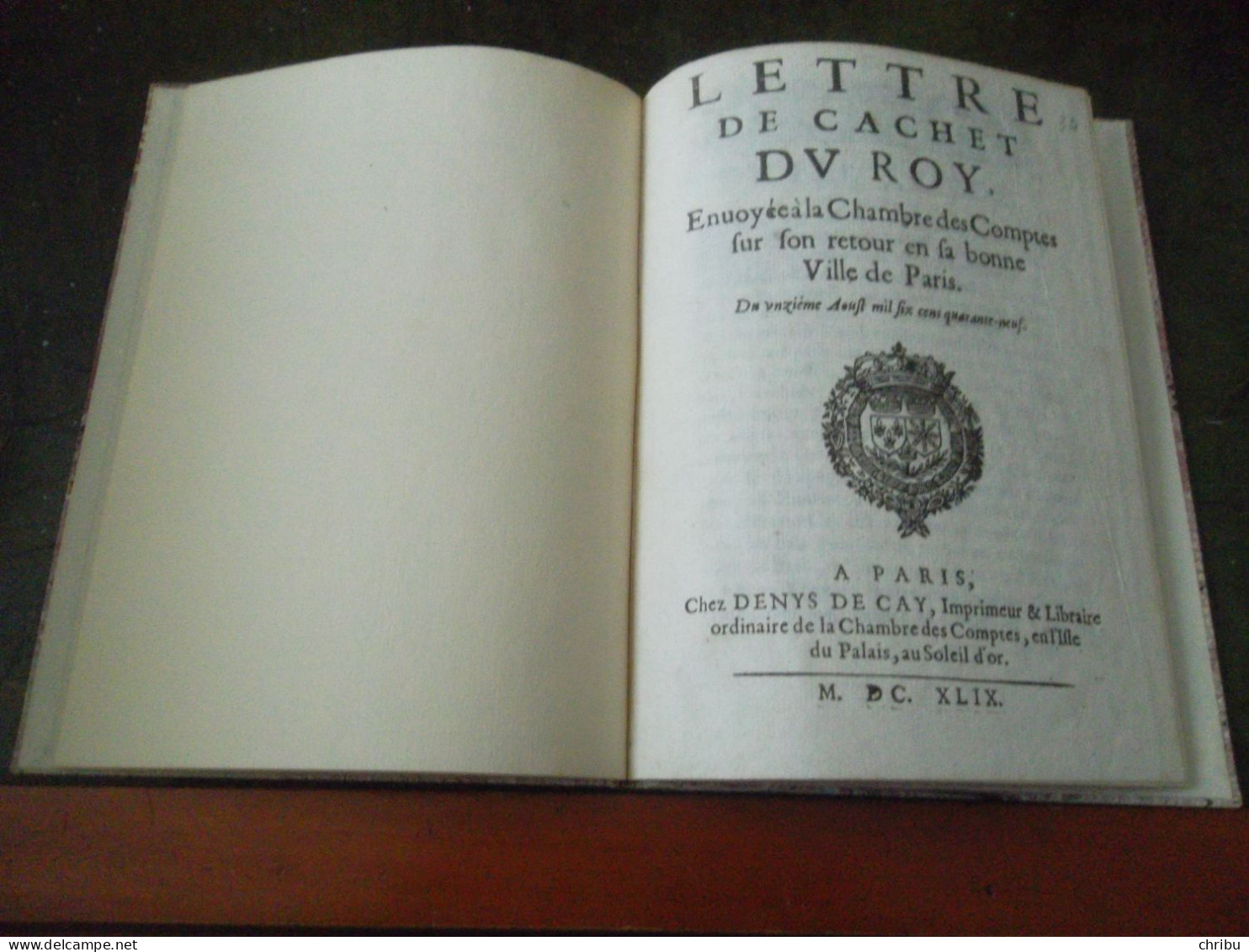 LETTRE DE CACHET DU ROY ENVOYEE A LA CHAMBRE DES COMPTES 1649 - Antes De 18avo Siglo