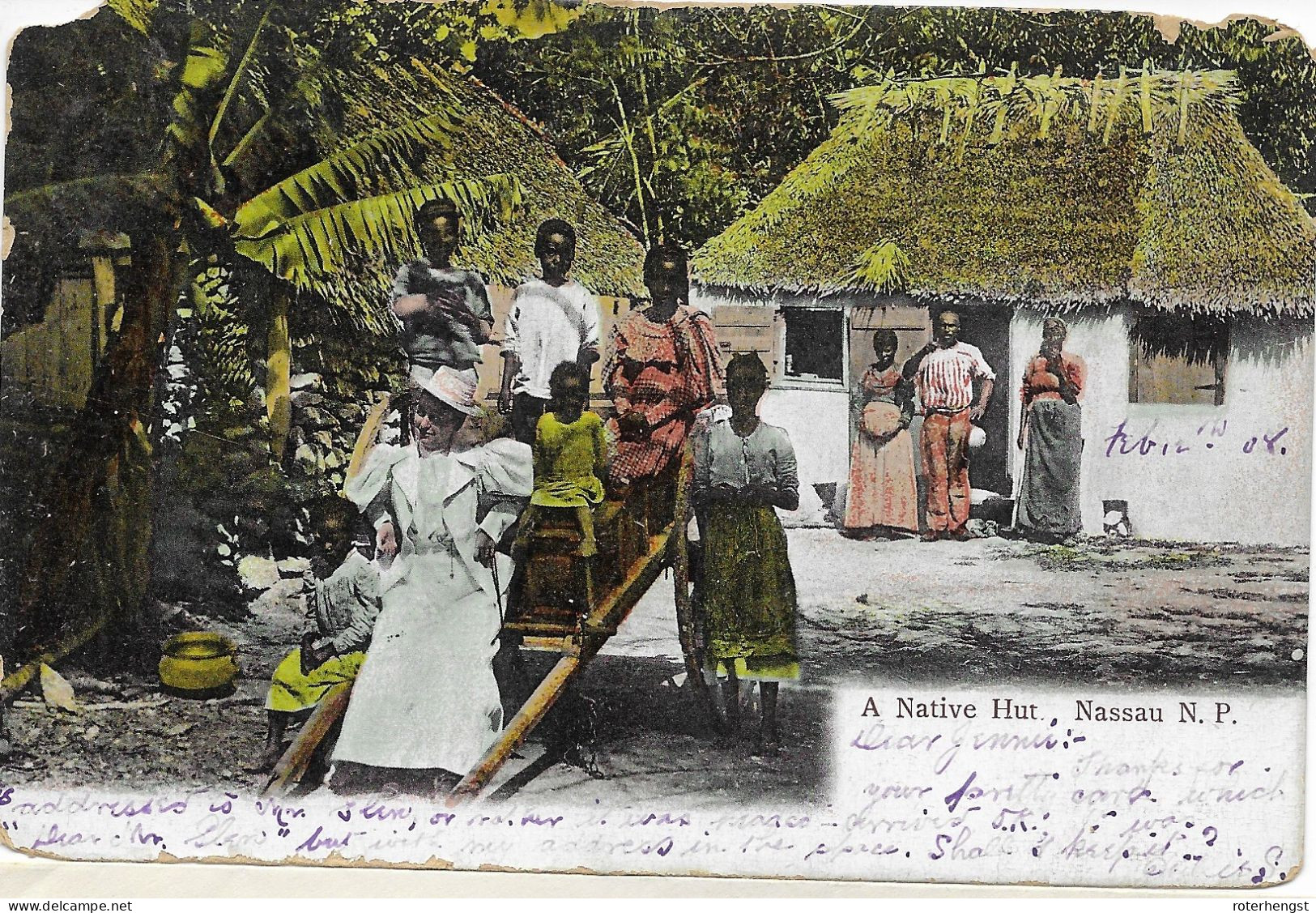 Bahamas Old 190x Postcard Miami Paquebot Cancels To New York - 1859-1963 Kolonie Van De Kroon