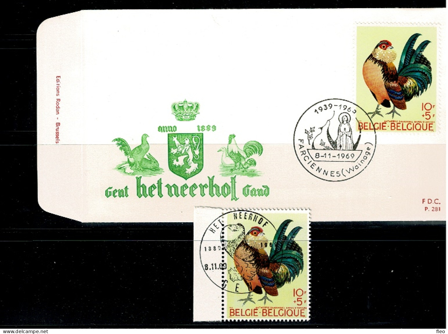 1969 1513  FDC (Farciennes) & Zegel MNH Postfris Met Eerste Dag Stempel : Neerhof - 1961-1970