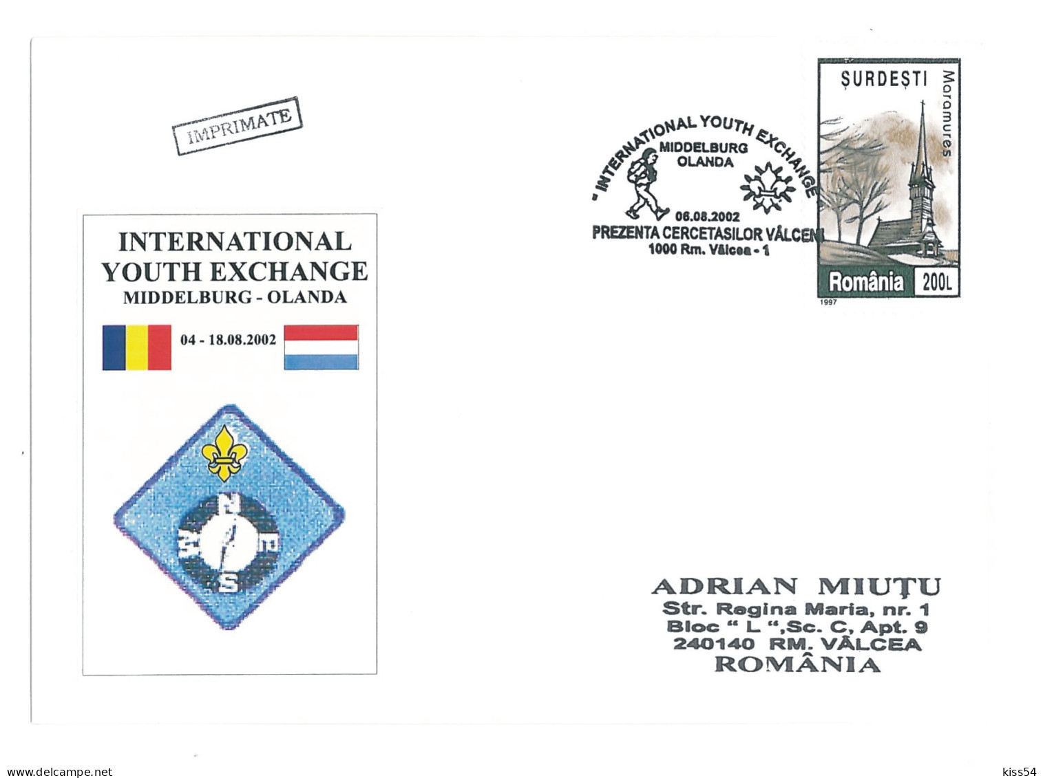 SC 59 - 1344 Scout ROMANIA - Cover - Used - 2002 - Briefe U. Dokumente