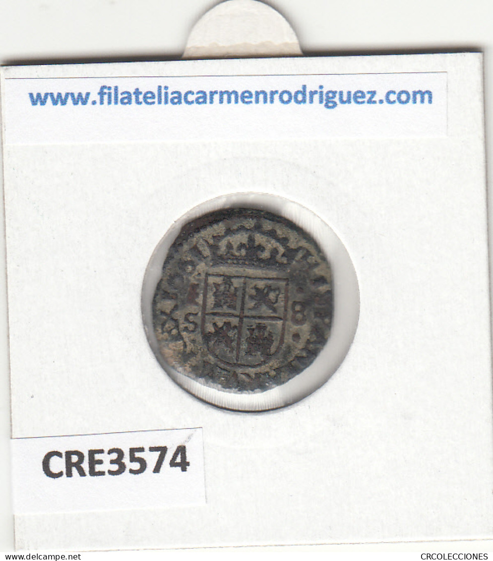 CRE3574 MONEDA ESPAÑA FELIPE IV 8 MARAVEDIS SEGOVIA 1661 - Altri & Non Classificati