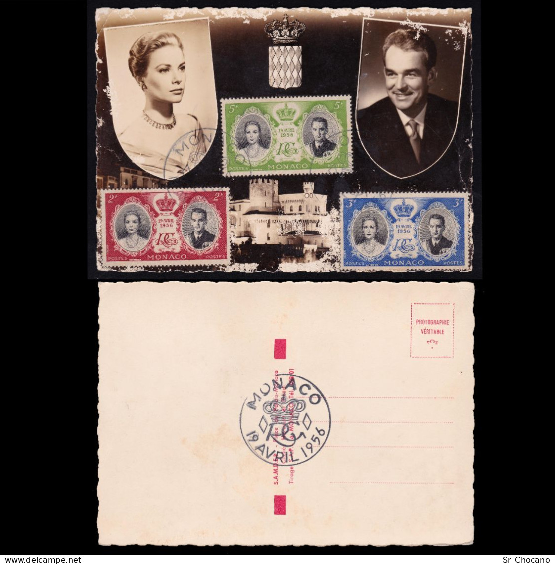 MONACO.POSTCARD.1956.Princess Grace & Prince Rainier .Scott 367-369. - Variedades Y Curiosidades