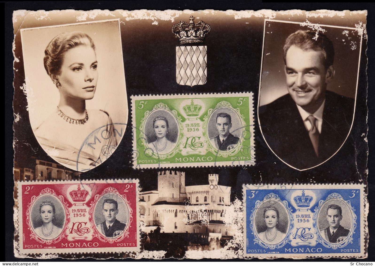 MONACO.POSTCARD.1956.Princess Grace & Prince Rainier .Scott 367-369. - Variedades Y Curiosidades