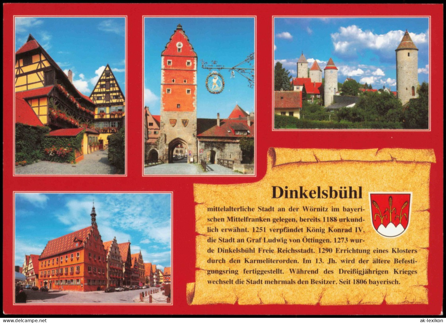 Ansichtskarte Dinkelsbühl Stadtteilansichten - Chronikkarte 1986 - Dinkelsbuehl