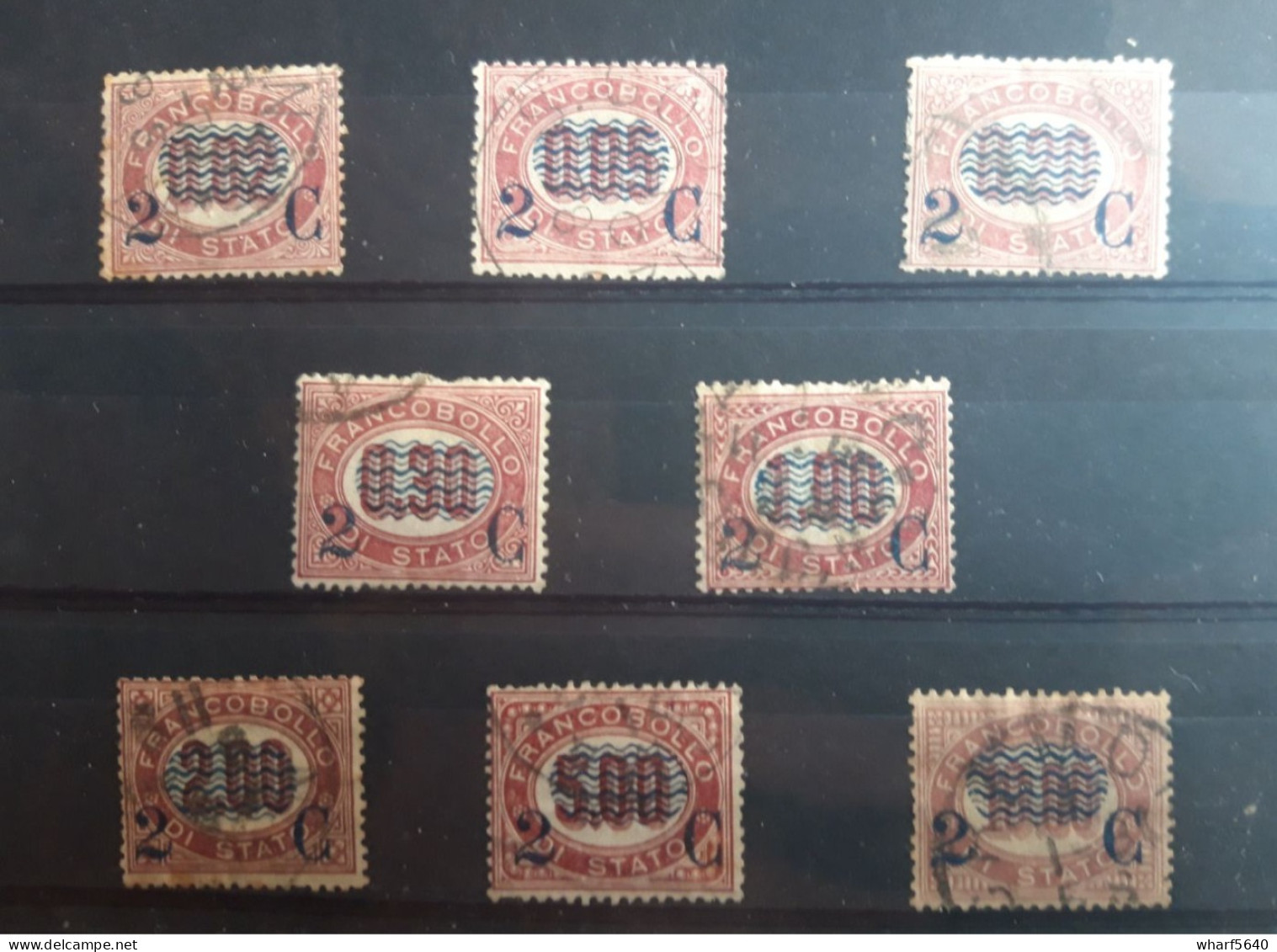 1877 ITALY SERVICIO STAMPS SURCHARGED  (YVERT# 25-32) CANCELED In Fine Condition - Service