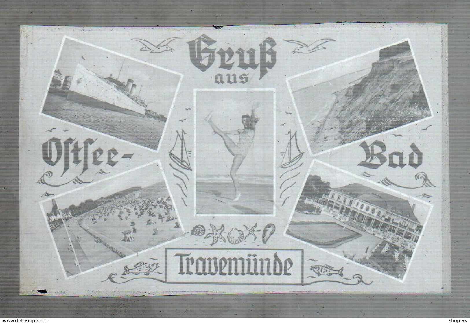 Neg1446/ Gruß Aus Travemünde Altes Negativ 1950/60  - Lübeck-Travemünde