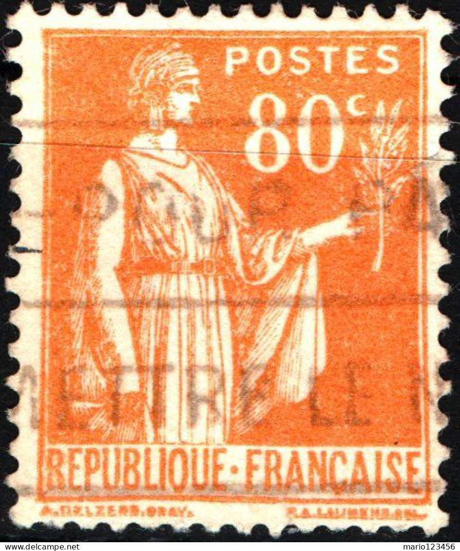 FRANCIA, FRANCE, TIPO “PEACE”, 80 C., 1938, FRANCOBOLLI USATI Yt:FR 366, Mi:FR 390, Scott:FR 273 - 1932-39 Peace