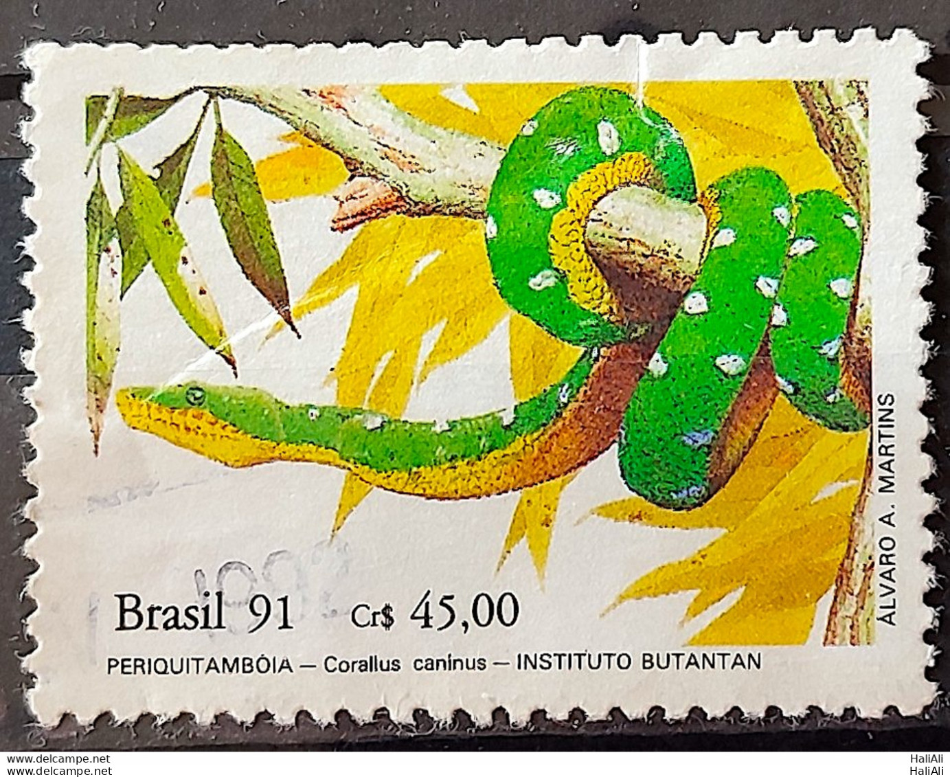 C 1738 Brazil Stamp Butantan Institute Snake Periquitamboia 1991 Circulated 6 - Usati