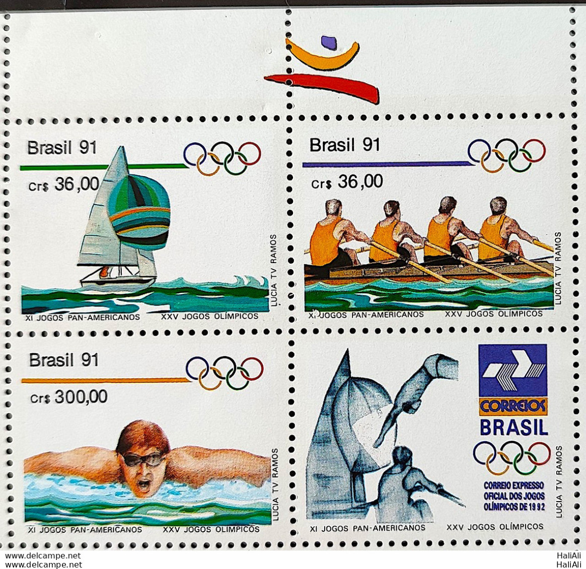 C 1727 Brazil Stamp Pan American Games Havana Cuba Olympics From Barcelona Candle 1991 Block Of 4 Vinheta Barcelona - Nuovi