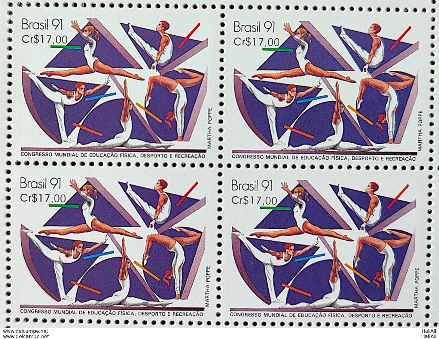 C 1718 Brazil Stamp Congress Education Physical Foz Do Iguacu 1991 Block Of 4 - Nuovi