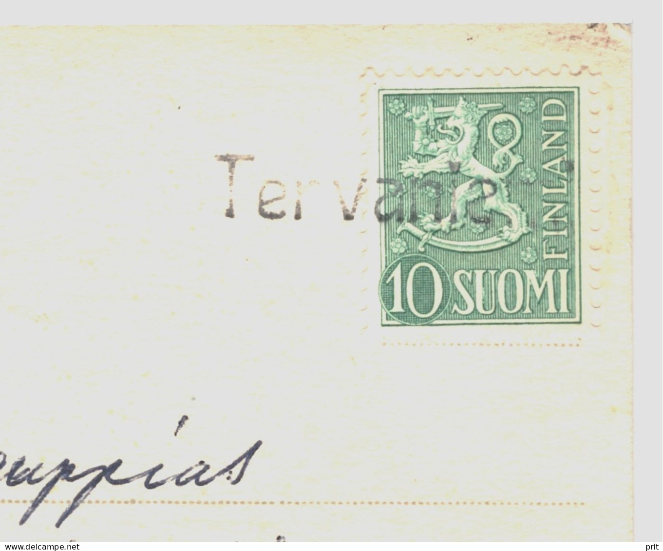 Tervaniemi, Finland Local Single Line Postmark ~ 1954 Christmas Postcard To Tampere - Storia Postale