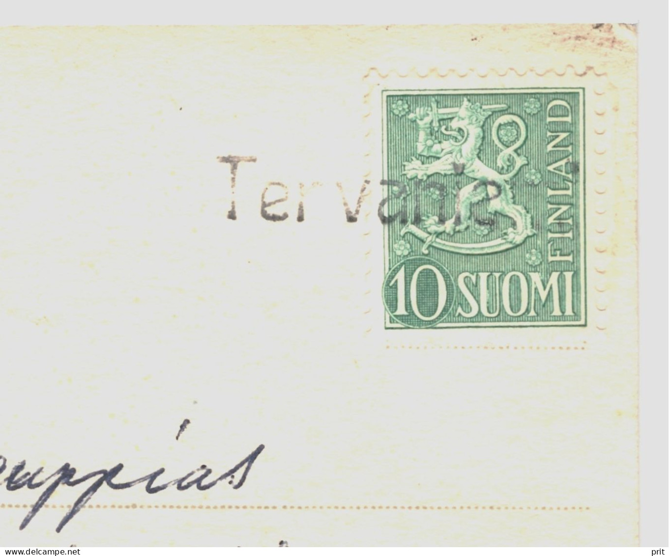 Tervaniemi, Finland Local Single Line Postmark ~ 1954 Christmas Postcard To Tampere - Brieven En Documenten