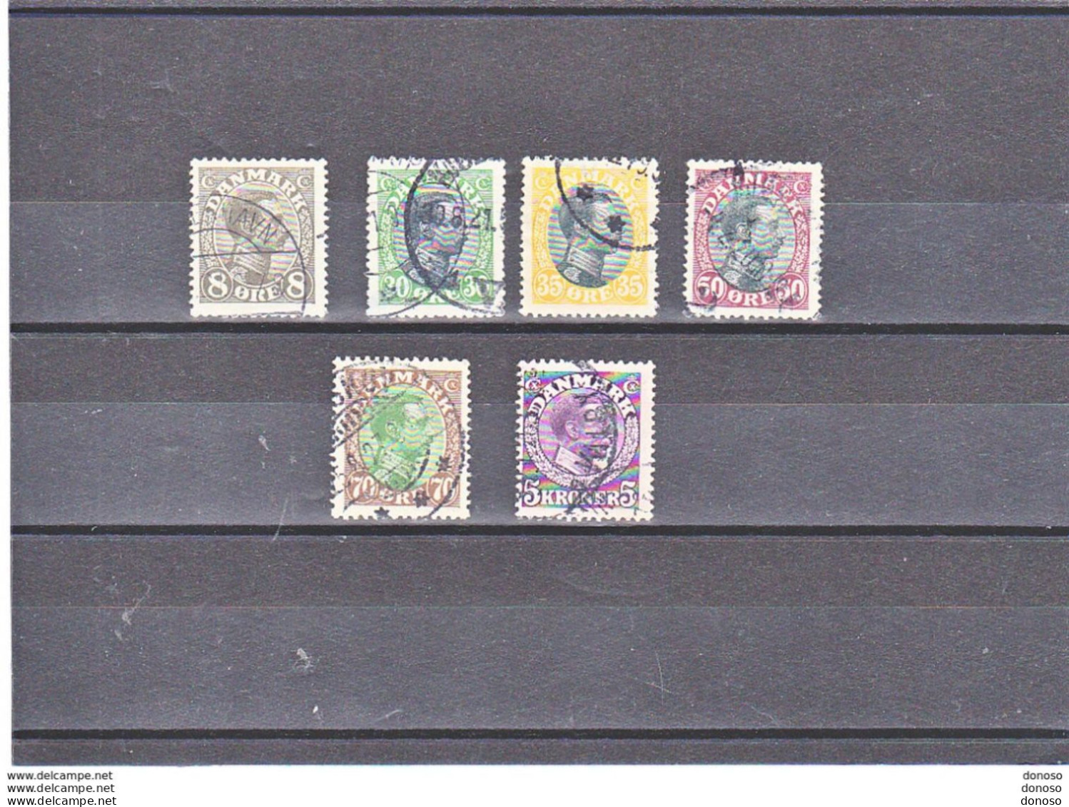 DANEMARK 1919 Yvert 106, 109-110, 112, 114, 116 Oblitéré, Cote : 37.50 Euros - Used Stamps