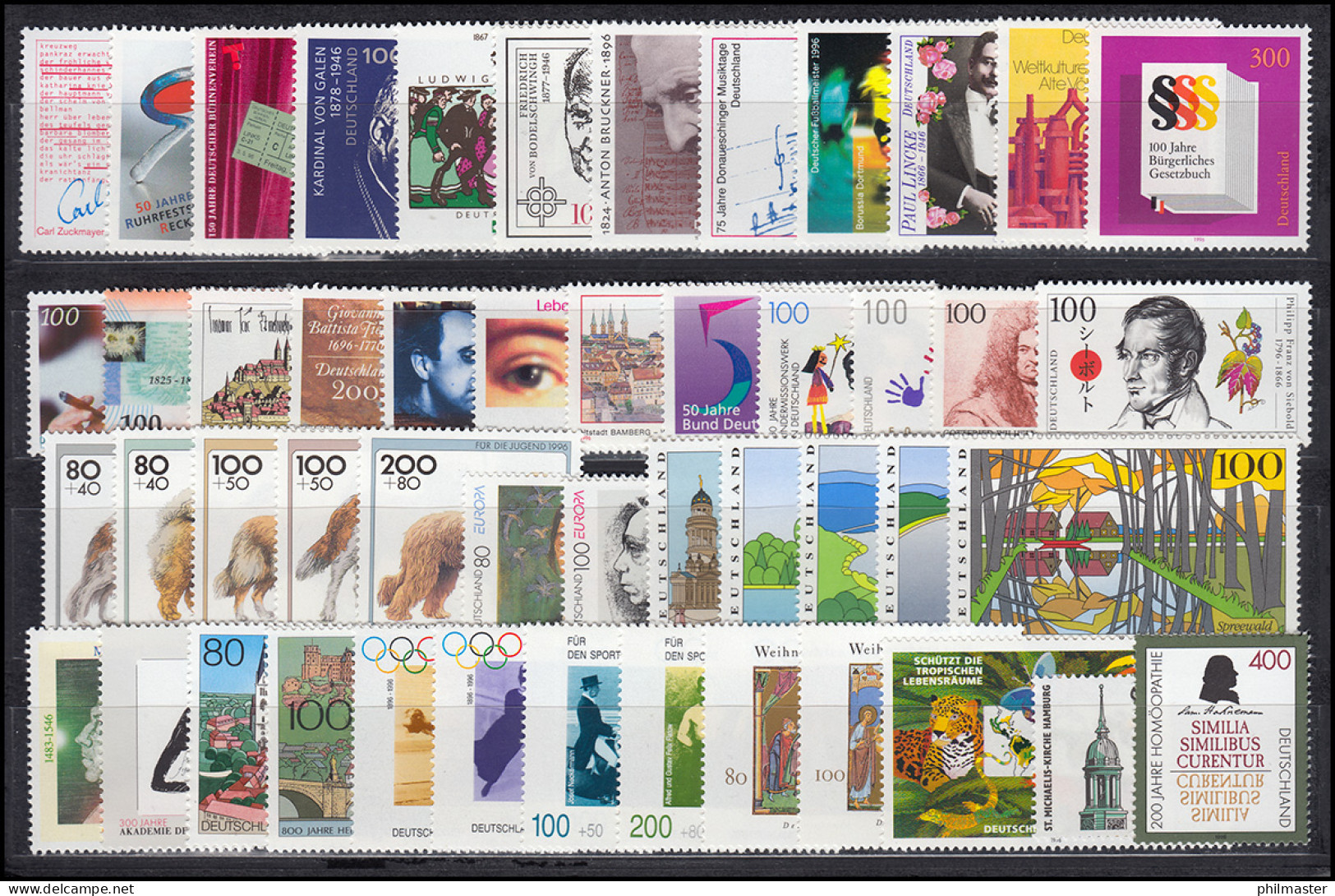 1834-1894 Bund-Jahrgang 1996 Komplett Postfrisch ** - Collections Annuelles