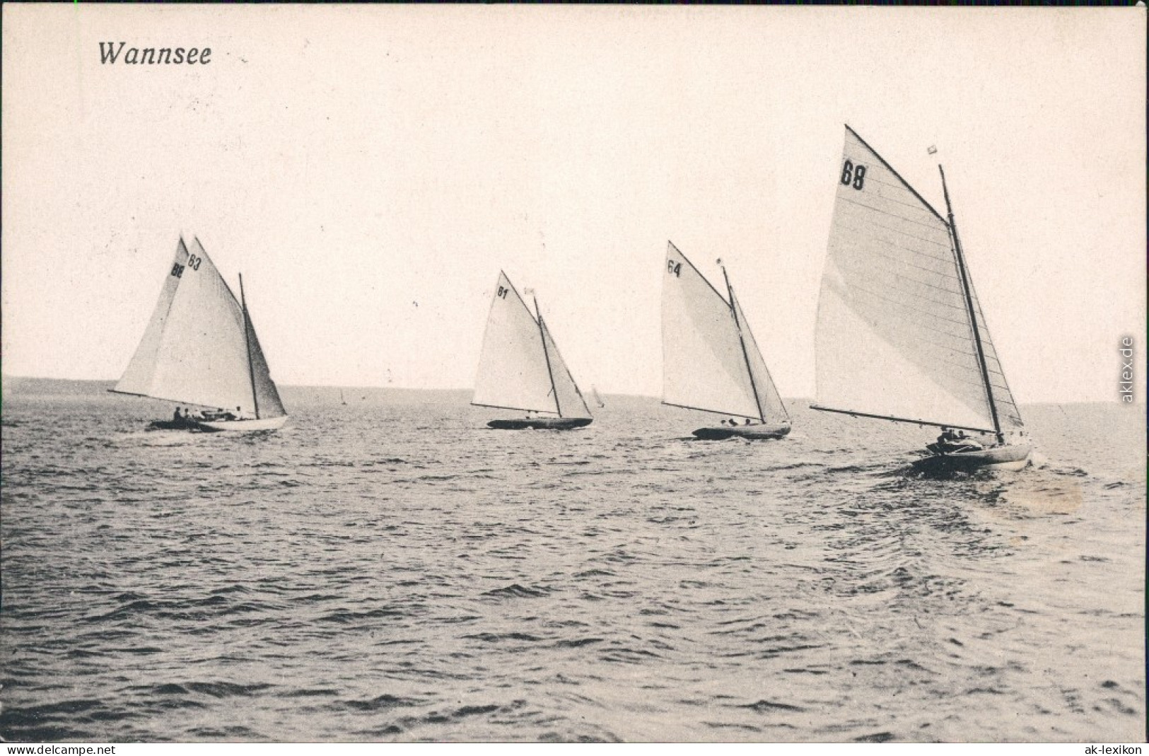 Wannsee Berlin Segelboot Regatta Auf Dem Wannsee Ansichtskarte 1913 - Wannsee