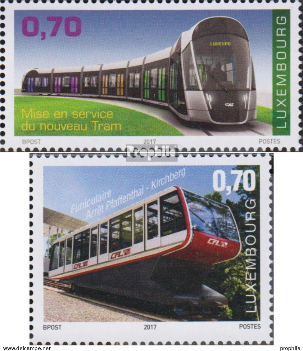 Luxemburg 2153-2154 (kompl.Ausg.) Postfrisch 2017 Eröffnung Der Straßenbahn - Nuovi