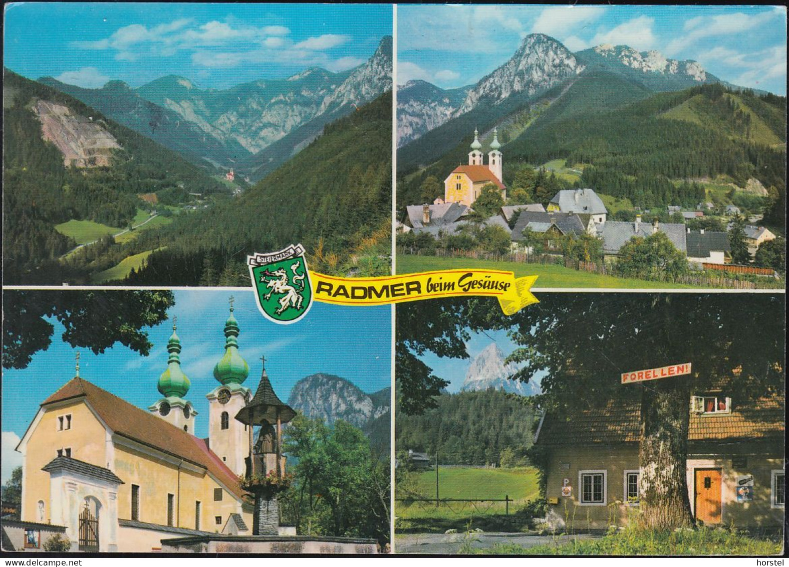 Austria - 8795 Radmer - Alte Ortsansichten - Gasthaus "Zur Linde" - Kirche -  Nice Stamp - Hieflau