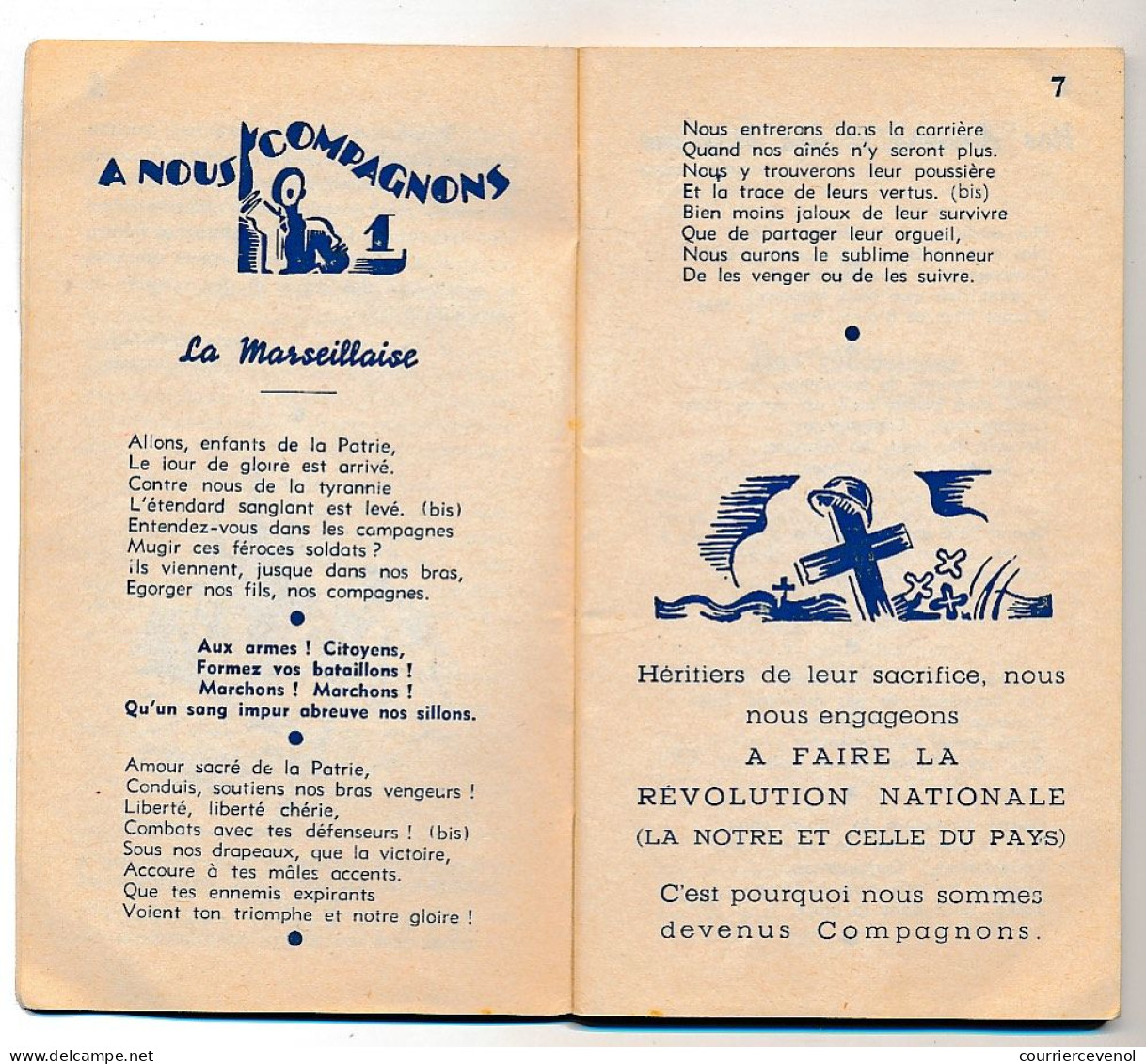 COMPAGNONS DE FRANCE - Chansonnier Des Compagnons - 72 Pages - 8,2cm X 14,2cm - Français