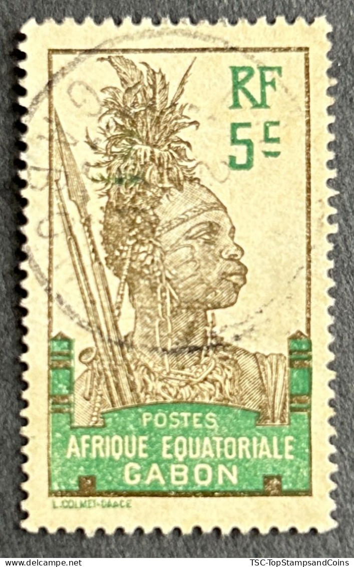 FRAGA0052U1 - Warrior - 5 C Used Stamp - Afrique Equatoriale - Gabon - 1910 - Gebruikt