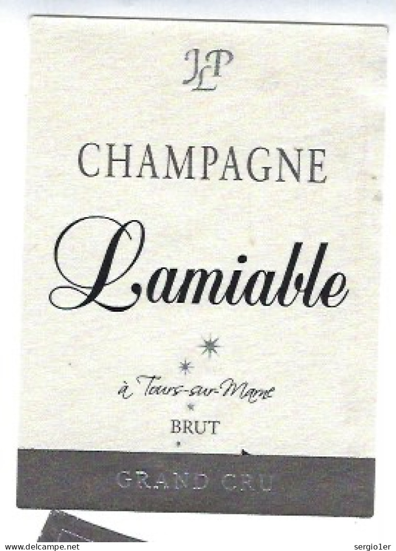 Etiquette Champagne Brut Grand Cru Lamiable   Tours Sur Marne Marne 51 - Champagne