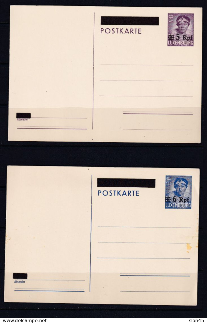 Germany 1940 Occ Luxembourg 2 PS Cards Overprint  Mint 16097 - Briefkaarten