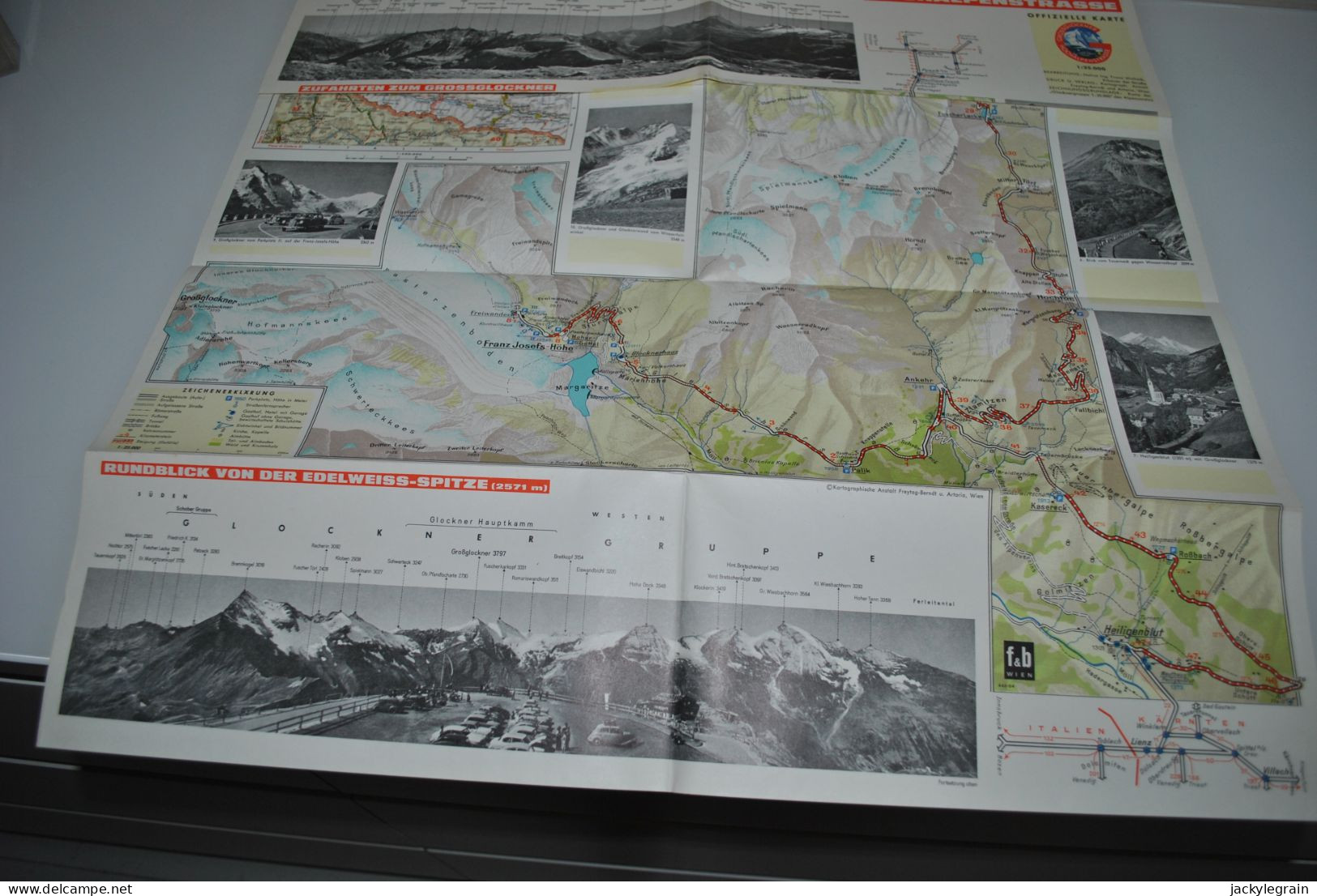 Autriche Années 1950 Carte Routes Alpines Frais De Port Belgique : 2 € Europe : 5 € - Wegenkaarten