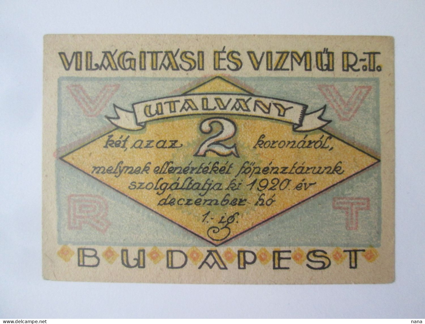 Hongrie/Hungary 2 Korona 1920 UNC Budapest See Pictures - Hungary