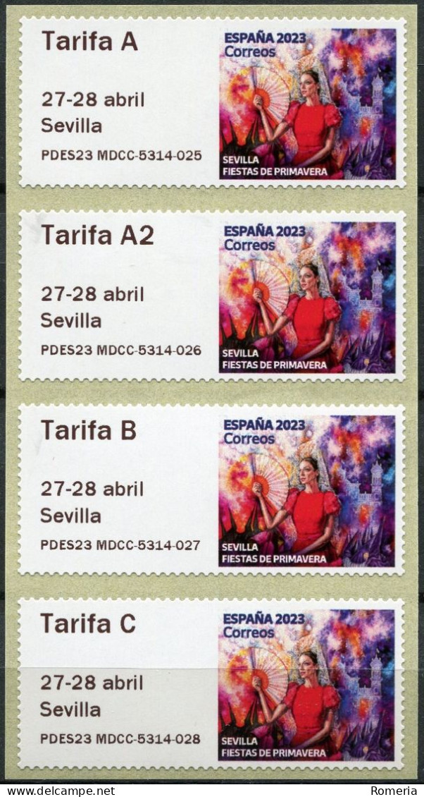 Espagne - 2023 - Sevilla - Fiestas De Primavera - 5314 - 025 026 027 028 - Machine Labels [ATM]