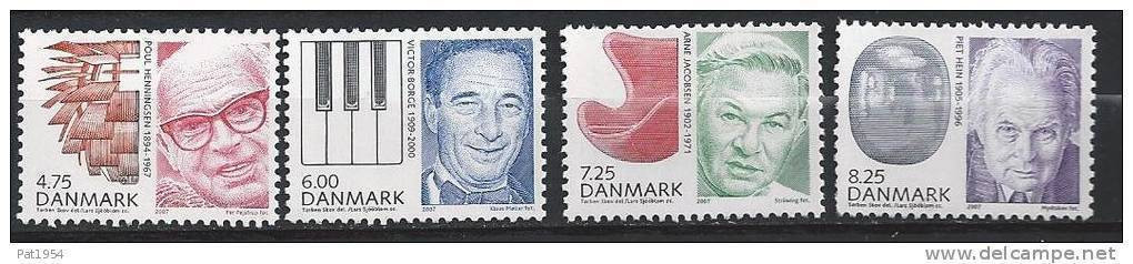 Danemark 2007 N° 1480-1483  Neufs ** Célébrités - Nuevos