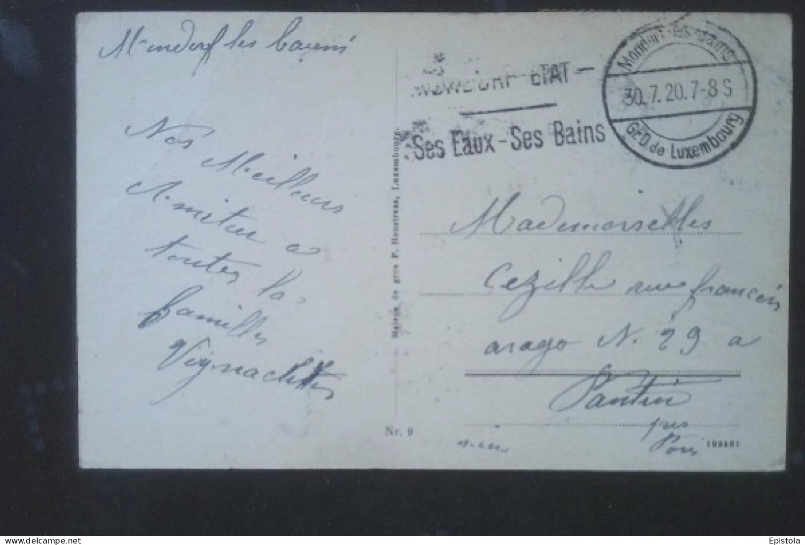 ► LUXEMBOURG 1914 Grand Duchesse Marie-Adelaide - 15c. Sur CPa Mondorf Les Bains - 1914-24 Maria-Adelaide
