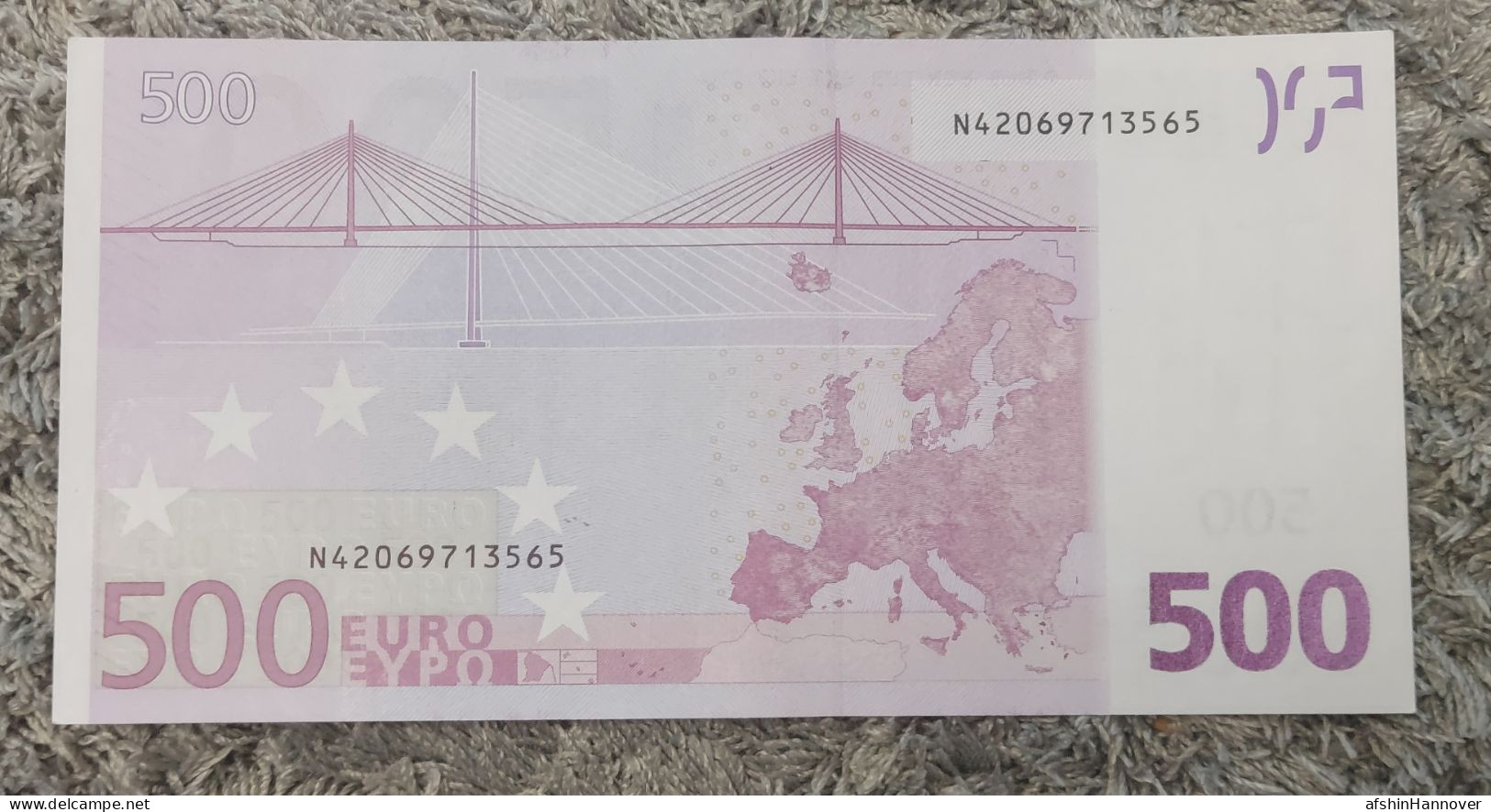 European Union  500 Euro Banknote 2002 Rare N Series Austria 500€ 2002 - 500 Euro